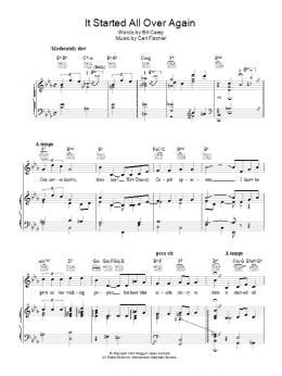 page one of It Started All Over Again (Piano, Vocal & Guitar Chords)