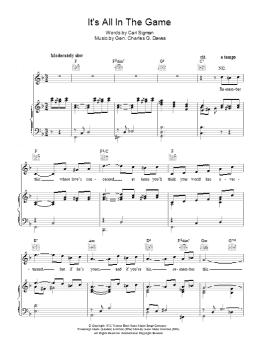 page one of It's All In The Game (Piano, Vocal & Guitar Chords)