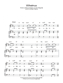 page one of Wilhelmus (Netherlands National Anthem) (Piano, Vocal & Guitar Chords)