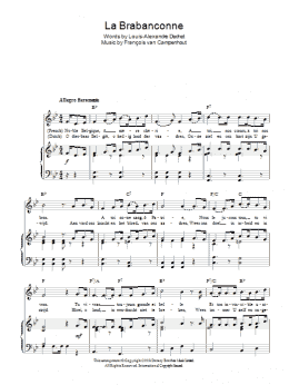 page one of La Brabanconne (Belgian National Anthem) (Piano, Vocal & Guitar Chords)