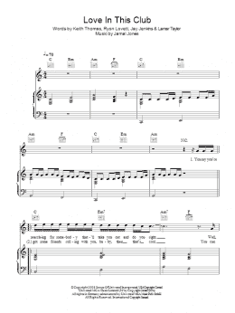 page one of Love In This Club (Piano, Vocal & Guitar Chords)