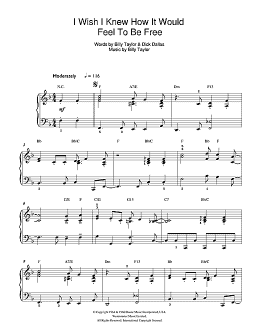 page one of I Wish I Knew How It Would Feel To Be Free (Beginner Piano)