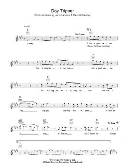 page one of Day Tripper (Lead Sheet / Fake Book)