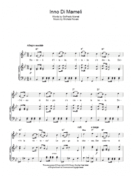 page one of Inno Di Mameli (Italian National Anthem) (Piano, Vocal & Guitar Chords)