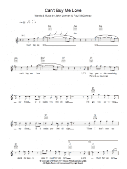 page one of Can't Buy Me Love (Lead Sheet / Fake Book)