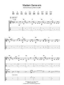 page one of Madame Geneva's (Guitar Tab)