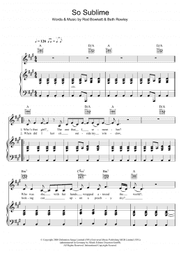 page one of So Sublime (Piano, Vocal & Guitar Chords)