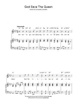 page one of God Save The Queen (Piano, Vocal & Guitar Chords (Right-Hand Melody))