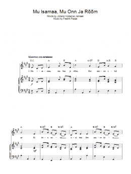 page one of Mu Isamaa, Mu Onn Ja Room (Estonian National Anthem) (Piano, Vocal & Guitar Chords)