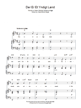 page one of Der Er Et Yndigt Land (Danish National Anthem) (Piano, Vocal & Guitar Chords)