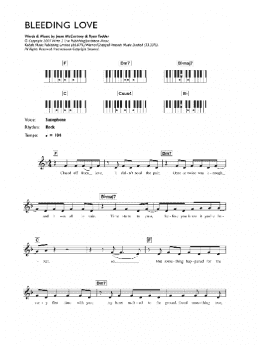 page one of Bleeding Love (Lead Sheet / Fake Book)