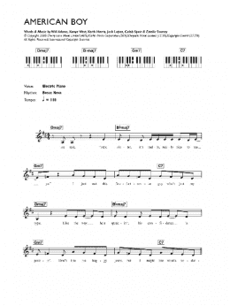 page one of American Boy (Lead Sheet / Fake Book)