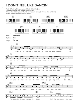page one of I Don't Feel Like Dancin' (Keyboard (Abridged))