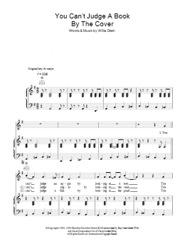 page one of You Can't Judge A Book By The Cover (Piano, Vocal & Guitar Chords)