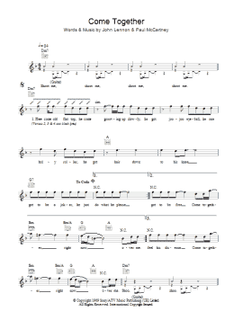 page one of Come Together (Lead Sheet / Fake Book)