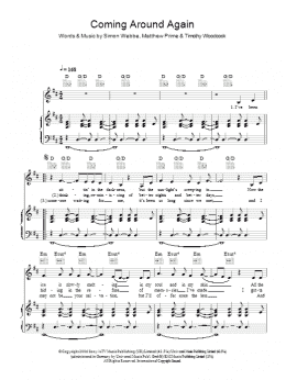 page one of Coming Around Again (Piano, Vocal & Guitar Chords)