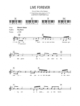 page one of Live Forever (Lead Sheet / Fake Book)