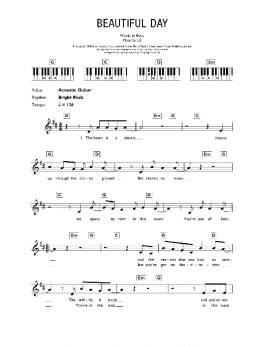 page one of Beautiful Day (Piano Chords/Lyrics)