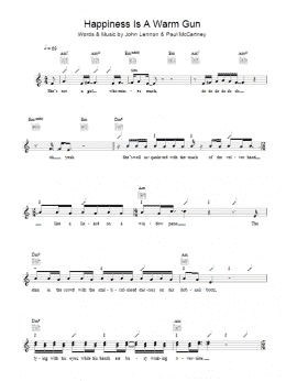 page one of Happiness Is A Warm Gun (Lead Sheet / Fake Book)