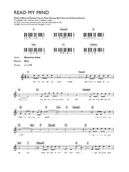 page one of Read My Mind (Lead Sheet / Fake Book)