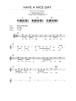 page one of Have A Nice Day (Piano Chords/Lyrics)