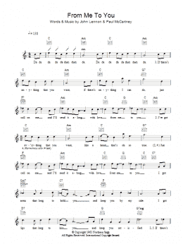 page one of From Me To You (Lead Sheet / Fake Book)