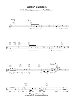 page one of Golden Slumbers (Lead Sheet / Fake Book)