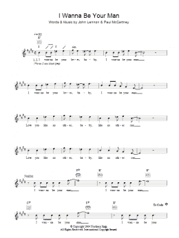 page one of I Wanna Be Your Man (Lead Sheet / Fake Book)