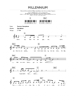 page one of Millennium (Piano Chords/Lyrics)