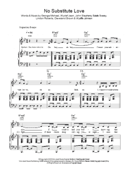page one of No Substitute Love (Piano, Vocal & Guitar Chords)