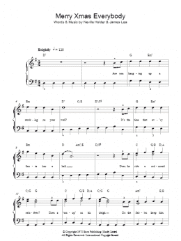 page one of Merry Xmas Everybody (Easy Piano)