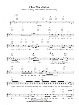 page one of I Am The Walrus (Lead Sheet / Fake Book)