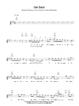 page one of Get Back (Lead Sheet / Fake Book)