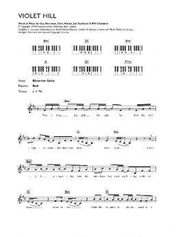 page one of Violet Hill (Lead Sheet / Fake Book)