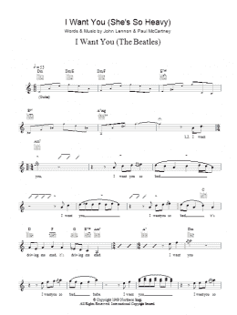 page one of I Want You (She's So Heavy) (Lead Sheet / Fake Book)