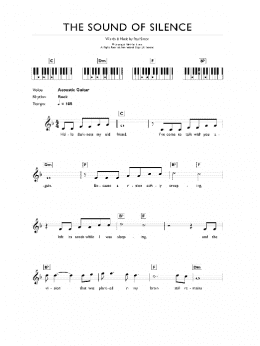 page one of The Sound Of Silence (Piano Chords/Lyrics)