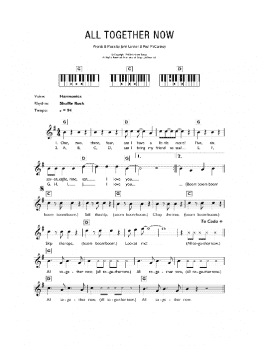 page one of All Together Now (Piano Chords/Lyrics)