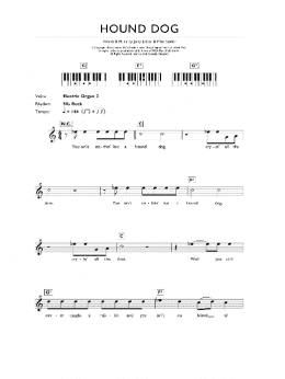page one of Hound Dog (Piano Chords/Lyrics)