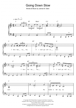 page one of Going Down Slow (Piano & Vocal)