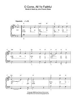 page one of O Come, All Ye Faithful (Adeste Fideles) (Beginner Piano (Abridged))