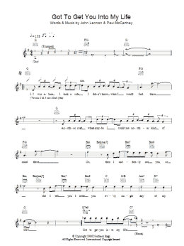 page one of Got To Get You Into My Life (Lead Sheet / Fake Book)