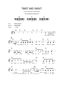 page one of Twist And Shout (Piano Chords/Lyrics)