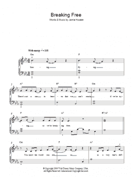 page one of Breaking Free (from High School Musical) (Easy Piano)