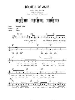page one of Brimful Of Asha (Piano Chords/Lyrics)