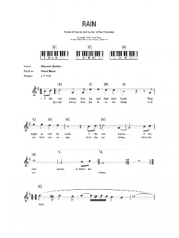 page one of Rain (Piano Chords/Lyrics)