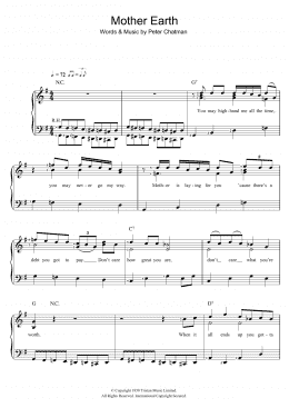 page one of Mother Earth (Piano & Vocal)