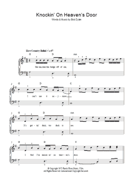 page one of Knockin' On Heaven's Door (Easy Piano)