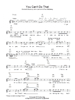 page one of You Can't Do That (Lead Sheet / Fake Book)