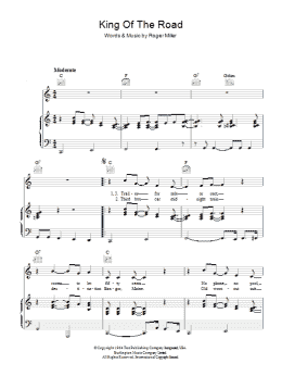 page one of King Of The Road (Piano, Vocal & Guitar Chords (Right-Hand Melody))