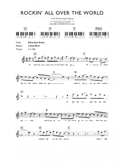 page one of Rockin' All Over The World (Piano Chords/Lyrics)